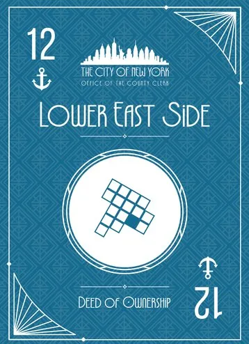 Lower East Side deed card